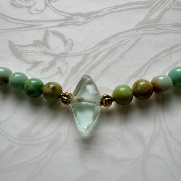 Mongolian Turquoise one of a kind handmade necklace - Picture 3 of 4